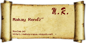 Makay René névjegykártya